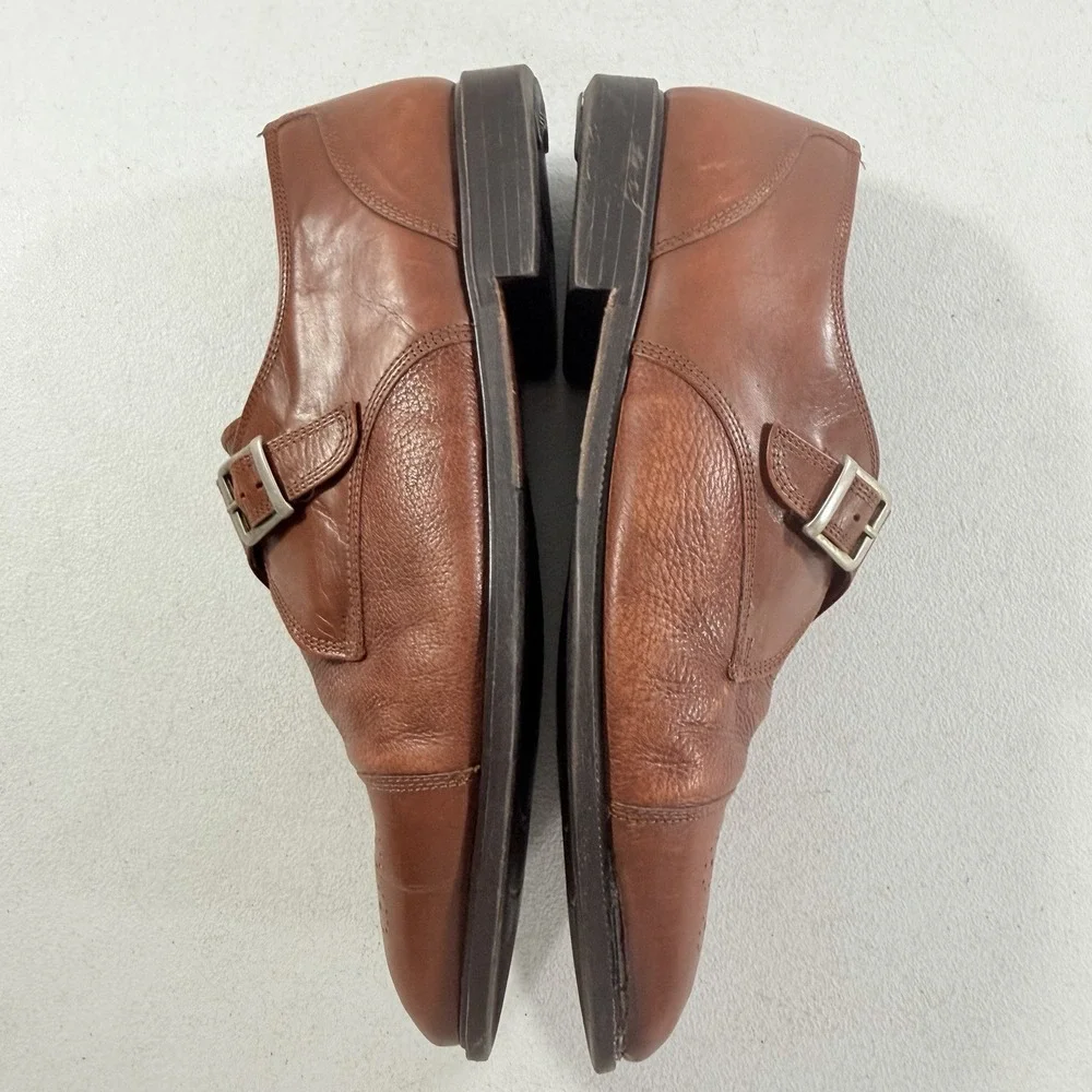 Stanley‎ Blacker Men's Brown Leather Cap Toe Monk Strap Dress Shoes Size 13 M